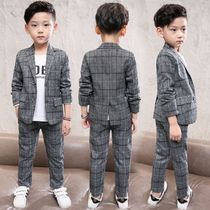  Boys  suit jacket spring and autumn suit 2021 new middle and large childrens suit suit suit boys handsome trend