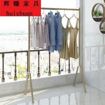 Clothing store display rack gold clothing rack womens clothing store shelf floor-standing hanger sub-display rack light luxury wind