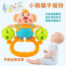 Baby plastic rattle to soothe toys Baby Bell Bell Bell hand bell toddler handle hand catch piglet Bell