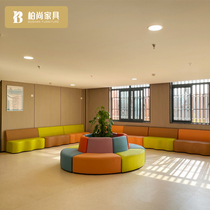 Early childhood round Early teaching training creative rest area Round Post Cylindrical Sofa Bunds and other waiting areas Leisure office sofa stool