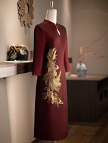 Fengyueyu year mother banquet dress 2021 autumn new happy mother-in-law wedding feast dress Noble cheongsam
