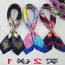 (Buy 2 get 1) simulation silk Korean version of Joker small square scarf womens silk scarf summer and autumn decoration art small scarf women