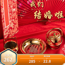 Sun bucket ornaments wedding gifts dowry high-end wedding gifts wedding simple Chinese style pure copper small toilet bucket