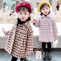 Bala Zhejiang Girl Plaid Thickening great clothes 2021 Winter new children Han version Fashion middle child