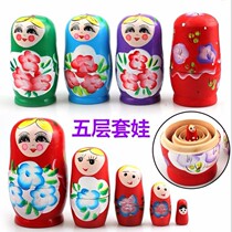 Kit Toys girls 7 floors 10 floors Russian color painted Heva high-end solid wood fine gift items