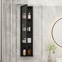 Custom light luxury glass wall cabinet bathroom small hanging cabinet toilet narrow side cabinet bathroom rack storage storage