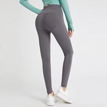 Fitness yoga high waist hip pants women's sports stretch tight quick-drying running belly thread autumn and winter Europe and America
