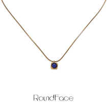 RoundFace Dong Clean The Same Section 23SS Subconscious Handmade Original Treasure Sapphire Pure Silver Lock Bone Necklace