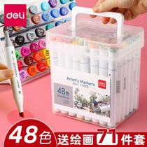 48 Colors Oily Mark Pen Children Color Watercolor Pens Double Heads Coloring Pen Students 24 60 60 Color 36 color 36 color Elementary students Water
