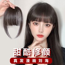 Real hair comics Qi bangs wig female fake bangs natural forehead flow sea real hair Silk no trace head curtain wigs