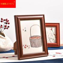 Solid wood photo frame 7 inches 81012 inches A4 framed picture frame mahogany retro wind calligraphy like frame photo frame set table