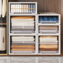 Drawer-type containing box Home Clothes Wardrobe clothes containing box Theological finishing plastic separating drawer containing box