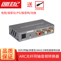 hdmi arc digital fiber coaxial audio converter TV SPDIF connected audio Lotus AUX headset 3 5
