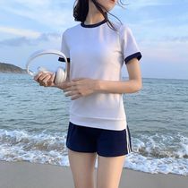 Micro fat gymnastics uniform female pure wind suit Japanese girl College student sister wind cheerleading team beach swimsuit gymnastics suit