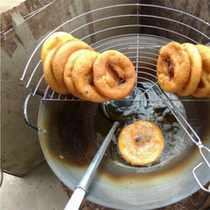 Lie grid frame oil cake semi-Round net basket oil pier stall fried dough stick fried dough stick commercial frying pan iron pot edge