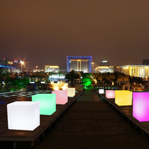 Led cube luminous stool charging bar bar table outdoor exhibition mall colorful charging activity square stool