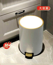 Light luxury trash can stainless steel with lid household living room bedroom kitchen large creative large capacity toilet toilet