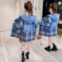 Girls fur coats autumn winter clothing 2022 new ocean gas thickened online red Korean version of girls Childrens big clothes winter