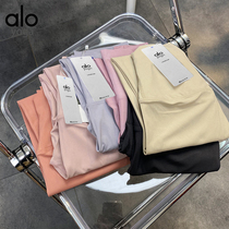 ALo yoga new double - sided grinding without embarrassment line naked high waist yoga pants running nine sports pants