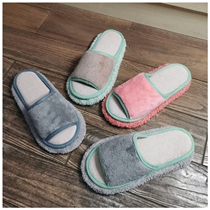 Autumn and winter simple lazy people wipe floor slippers wood floor cleaning mop cloth mop slippers can be removed and washed mute