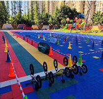 Badminton court floor rubber mat suspended basketball court park big mig floor playground outdoor suspended floor mat plastic