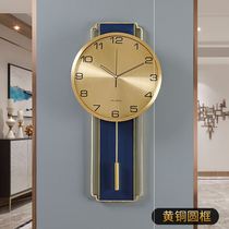 New new Chinese light lavish European style Living room hanging watch modern minimalist fashion home timepiece solid wood hanging wall
