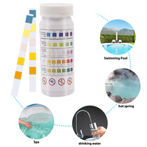 5 Hop 1 Swimming pool warm spring water test paper residual chlorine PH value alkalinity hardness test paper One bottle of 50 test strips
