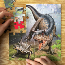 Childrens dinosaur puzzle world wooded puzzle toy barking dragon 3-4-5 to 6-year-old male girl Pintu Jr.
