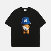 MLB ELSE Official male and female short sleeves T-shirt lover Loose Pure Cotton Sports Casual Single T Bear Back Yellow Bear Tide