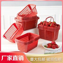 Large disposable Strawberry Basket rectangular plastic hand-held basket egg fruit basket