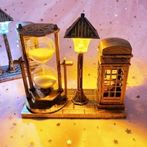 1066 antique telephone booth bear street lamp hourglass creative student gift student gift two-color night light ornaments