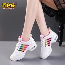 Shoes white in heel Soft bottom Dancing New Dancing Ghost Walking Dance Shoes Square Sports Womens Tennis Face Yang Li-ping Heightening