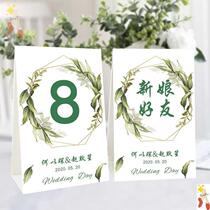 Seat card wedding table card custom creative wedding table card guest card wedding banquet wedding table number seat double-sided table card