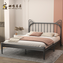 Modern simple iron bed 1 5 double bed 1 8 m iron bed rental apartment single double reinforced iron frame bed