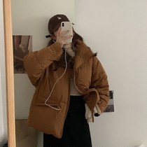 ns harbor wind original BF wind cotton clothes woman 2022 Winter new pure color gentle wind upright collar down cotton clothing jacket