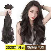 Womens wig perm real hair new real hair hair less artifact wigs can be tied ponytail long curly hair patch