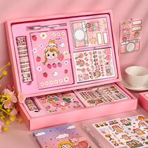 Japanese hand book set cute girl heart full notebook diy hand book decoration material ins magnetic buckle notebook
