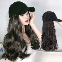 Wig female hair net Red big wave curly hair baseball hat with fake hair one female autumn and winter fashion full head cover