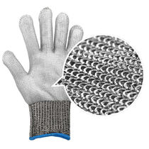 Metal wire cut wound gloves 5-level kitchen dishwash cut handcut wear resistant stainless steel gloves