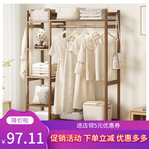 Wood frame display hanging clothes rack landing housewooden clothes frame floor drying clothes hanger hanger