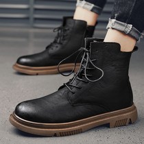 2022 new Martin boots Help tooling boots High Help leather shoes Korean version Trend 100 lap short boots Spring fall snow boots