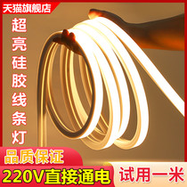 220v flexible led silicone soft light with super bright line light sleeve 24v waterproof embedded atmosphere light slot