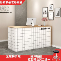 Shop small cash register counter front desk reception desk simple snack bar real estate front desk 4s front desk cabinet table
