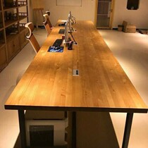 Simple modern solid wood conference table large board table Workbench computer office desk and chair staff Station desk combination