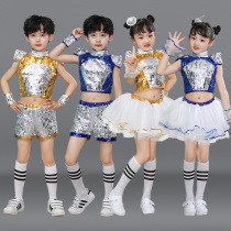 61 children acting out of a bright sheet fluffy skirt male and female children jazz dance trend cheerleader Playground Kindergarten Performance
