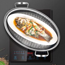 Household padded stainless steel 38cm steamer large steamer layer Oval steamer steamer steamer seafood pot