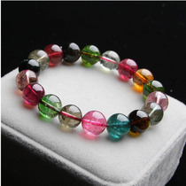 40 25 gr natural crystal large grain beachite bracelet multicolor with blue beers certificate