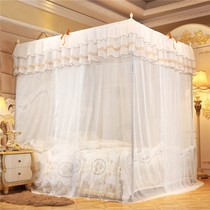Household three-door floor-standing palace mosquito net bold and encrypted princess wind 1 35 meters 1 5m1 8M dormitory