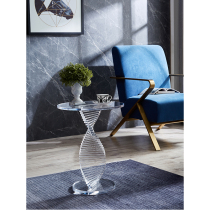 Minimalist modern wind small round table Nordic light extravagant transparent corner Several small family type side cabinet acrylic edge a few sofas tea table
