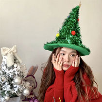 Christmas hat adult little red book ins Christmas tree hat headwear stage photo girl selfie props cute